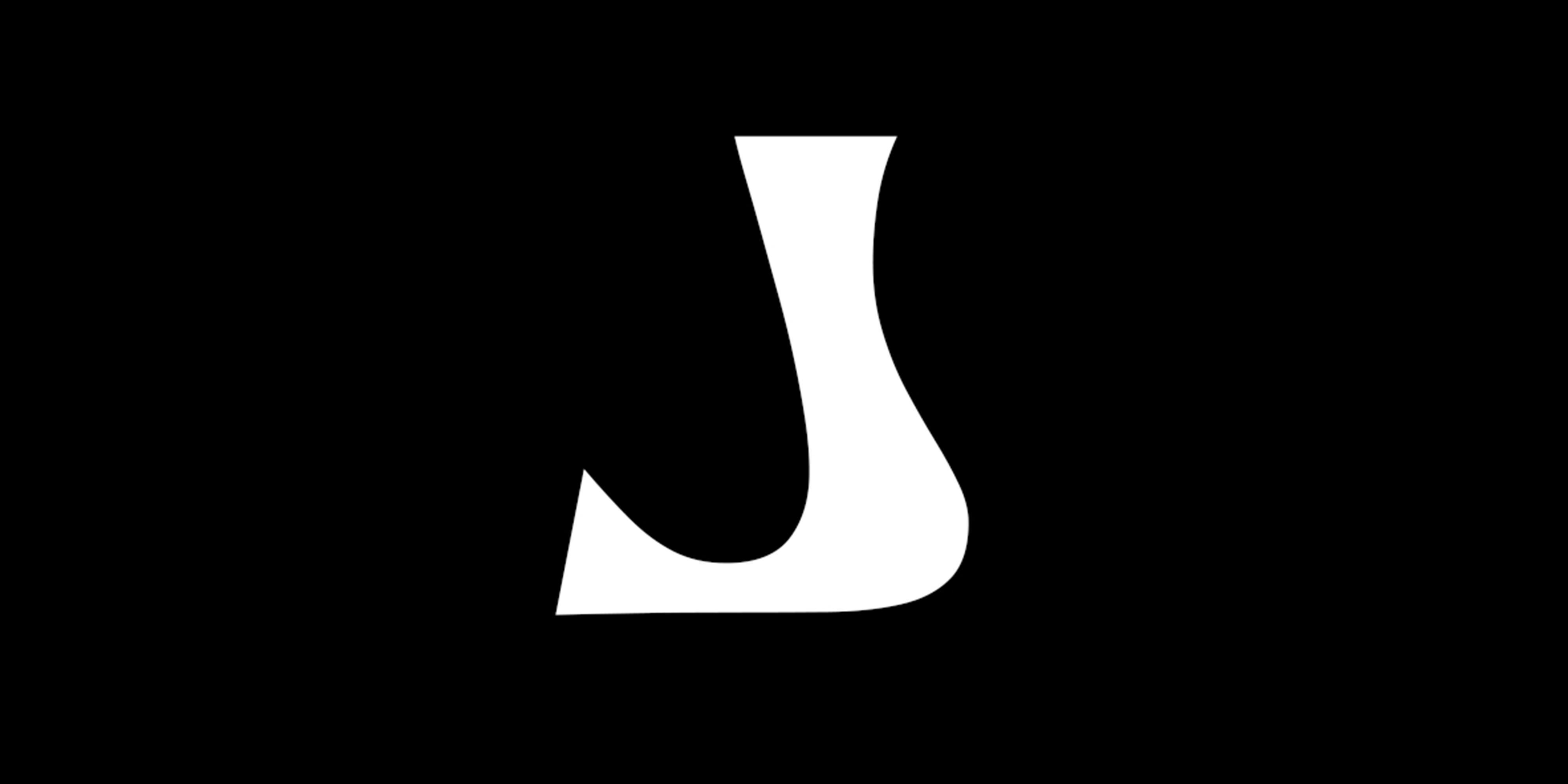 Letter j in climated crisis font with black background.