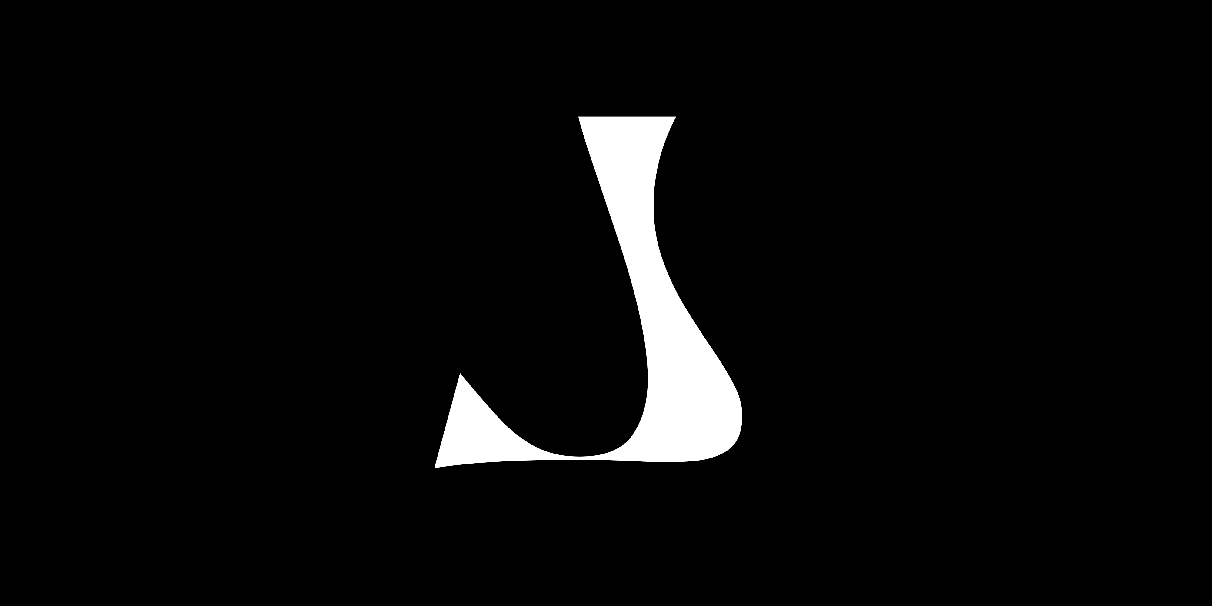 Animated letter j in climated crisis font with black background.